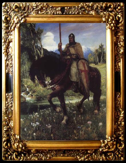 framed  Ferdinand Leeke Parsifal in search of the holy Gral, Ta011